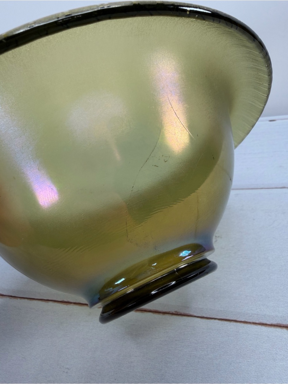 Antique c. 1920s H. Northwood & Co. No. 659 "Russet" Stretch Glass Console Bowl - Picture 9 of 14